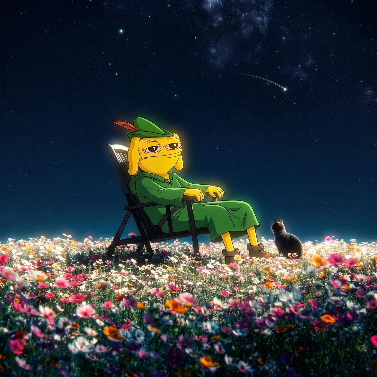 Andy sitting on a couch in a meme scene